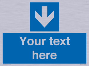 Custom Directional signage blue down arrow 